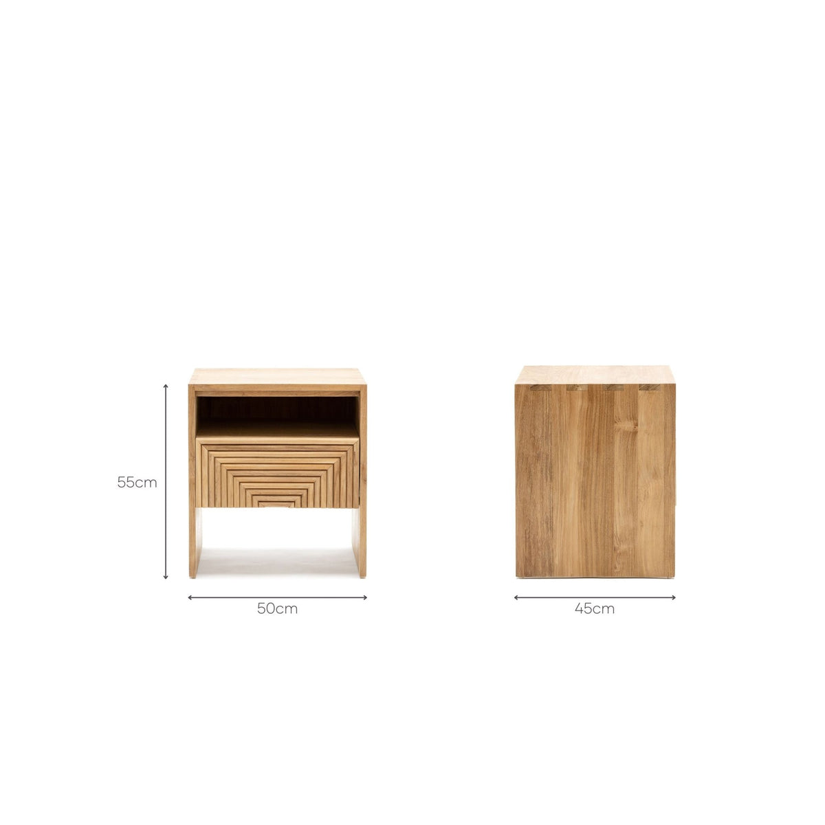 Verona Bedside Table - Natural - Nightstands Loom Collection Loom Collection Dubai