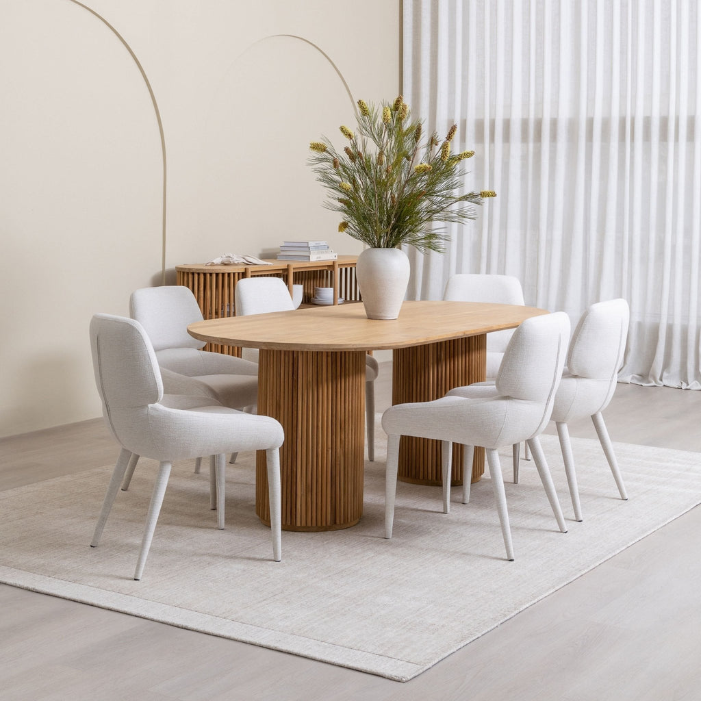 Verona Oval Table - Natural - Oval Dining Tables Loom Collection Loom Collection Dubai