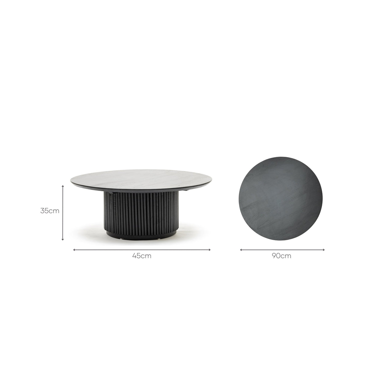 Verona Round Coffee Table - Black - Coffee Tables Loom Collection Loom Collection Dubai