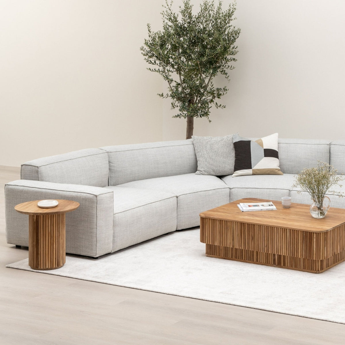 Verona Side Table - Natural - Side Tables Loom Collection Loom Collection Dubai