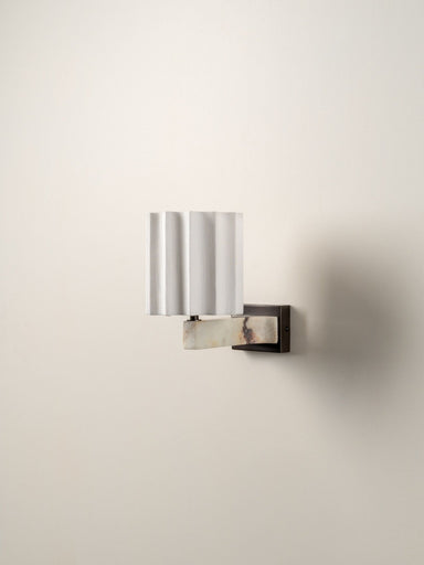 Viotti - Calacatta Viola Marble And Linen Wall Light - Loom Collection