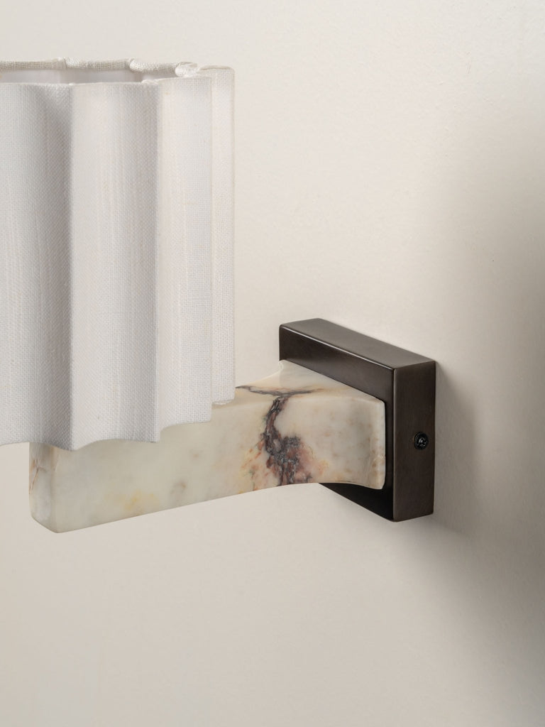 Viotti - Calacatta Viola Marble And Linen Wall Light - Loom Collection