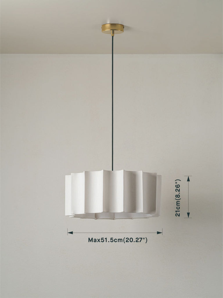 Viotti - White Inverted Scallop Linen Lampshade - Loom Collection