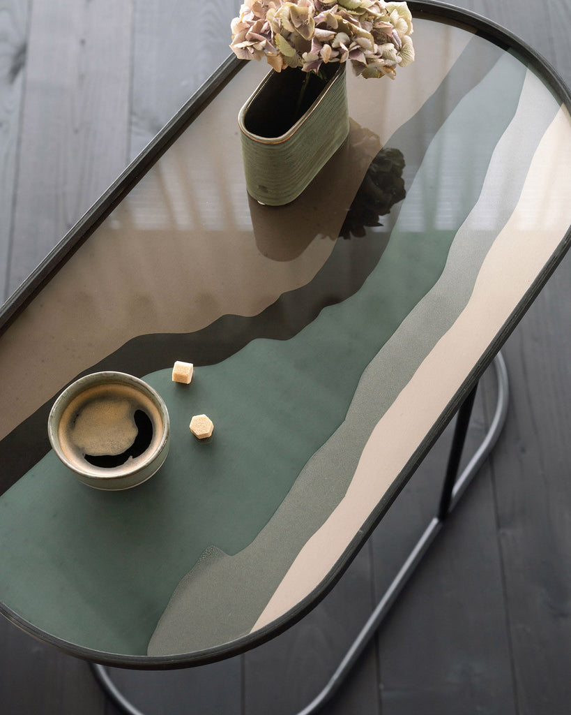 Wabi Sabi Oblong Glass Tray - Slate - Loom Collection