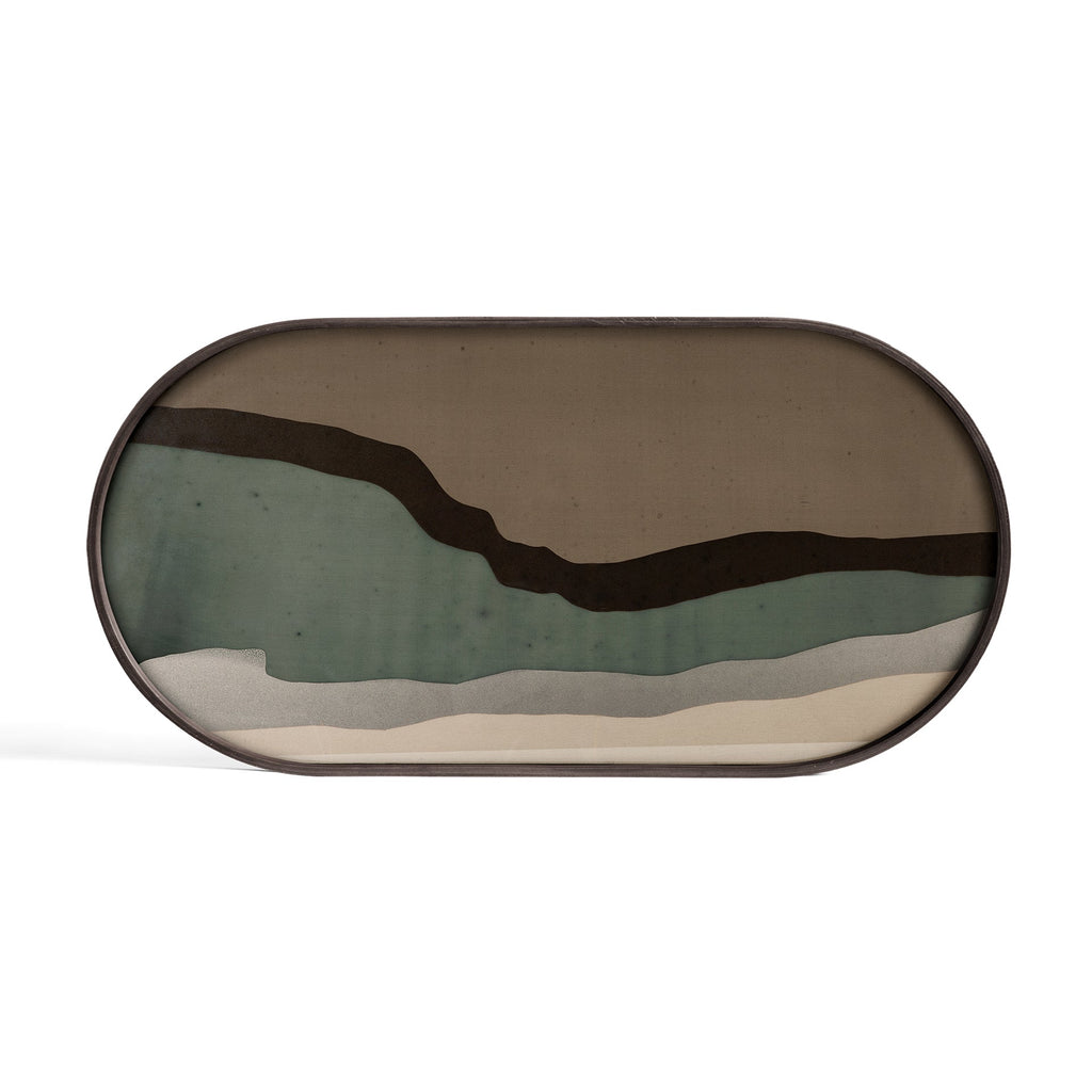 Wabi Sabi Oblong Glass Tray - Slate - Loom Collection