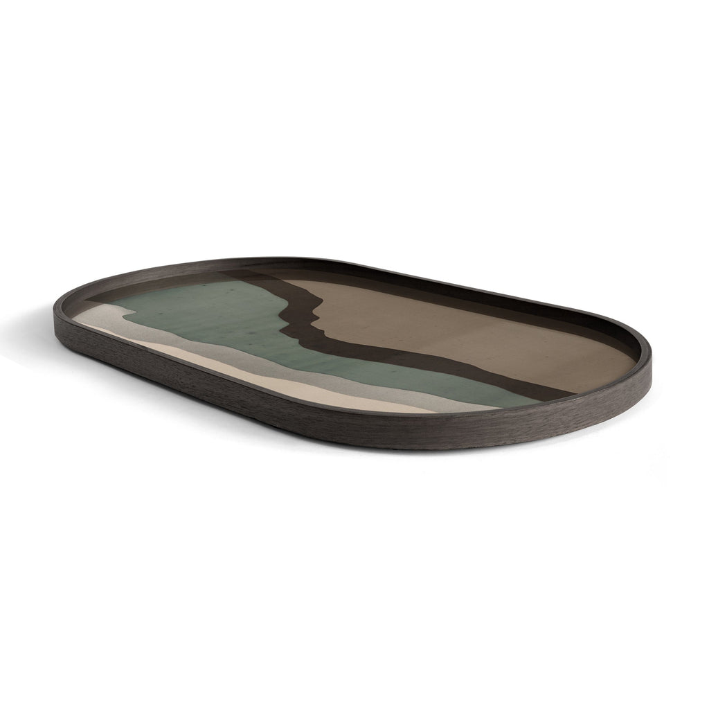 Wabi Sabi Oblong Glass Tray - Slate - Loom Collection