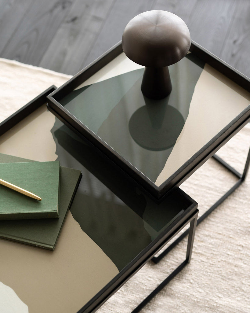 Wabi Sabi Square Glass Tray - Cream - Loom Collection