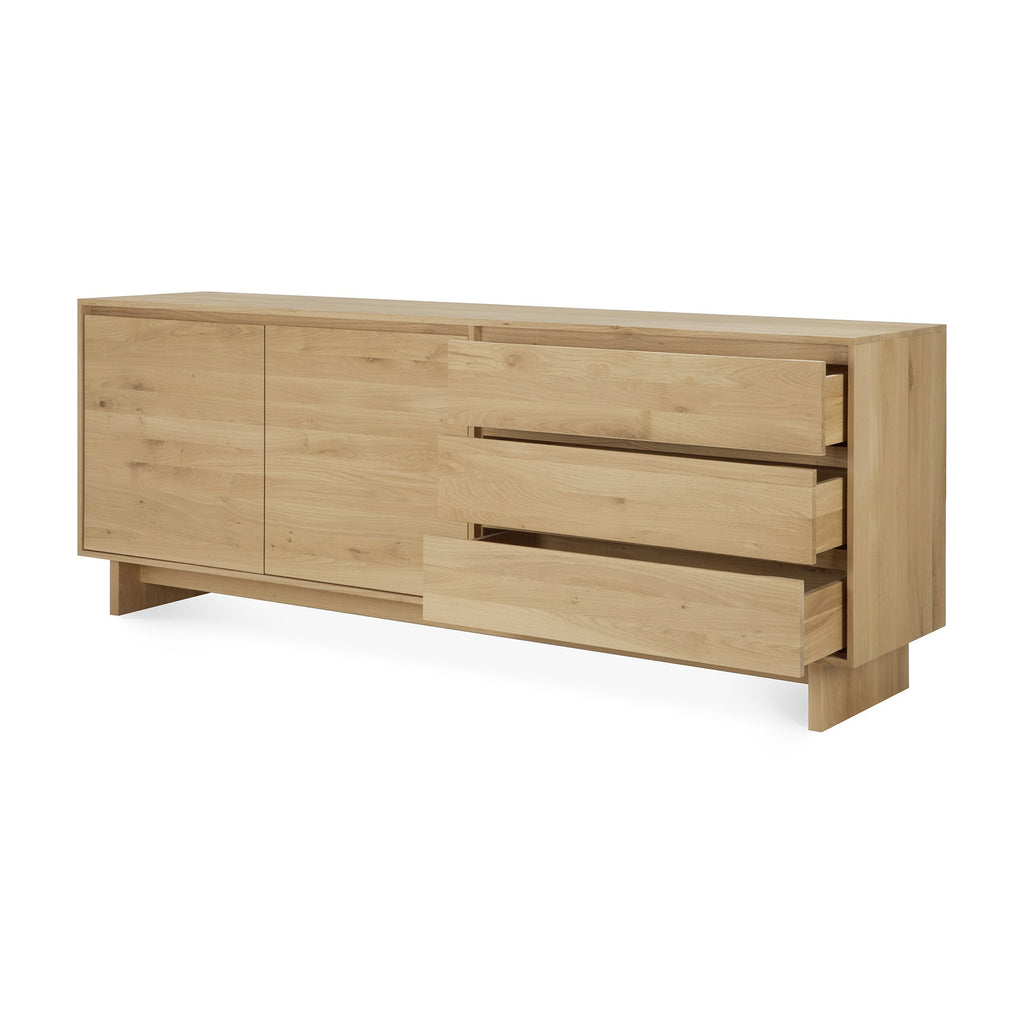 Wave Sideboard - Oak - 2 Doors - 3 Drawers - Loom Collection