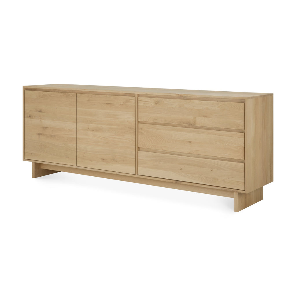 Wave Sideboard - Oak - 2 Doors - 3 Drawers - Loom Collection