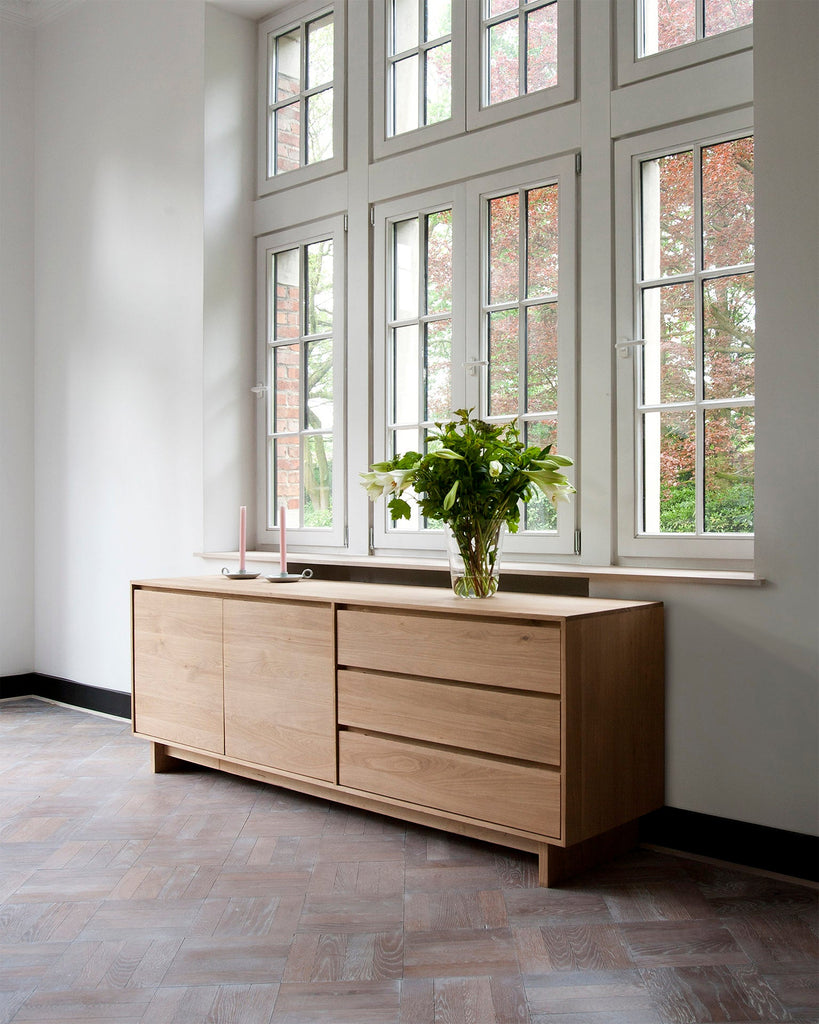 Wave Sideboard - Oak - 2 Doors - 3 Drawers - Loom Collection