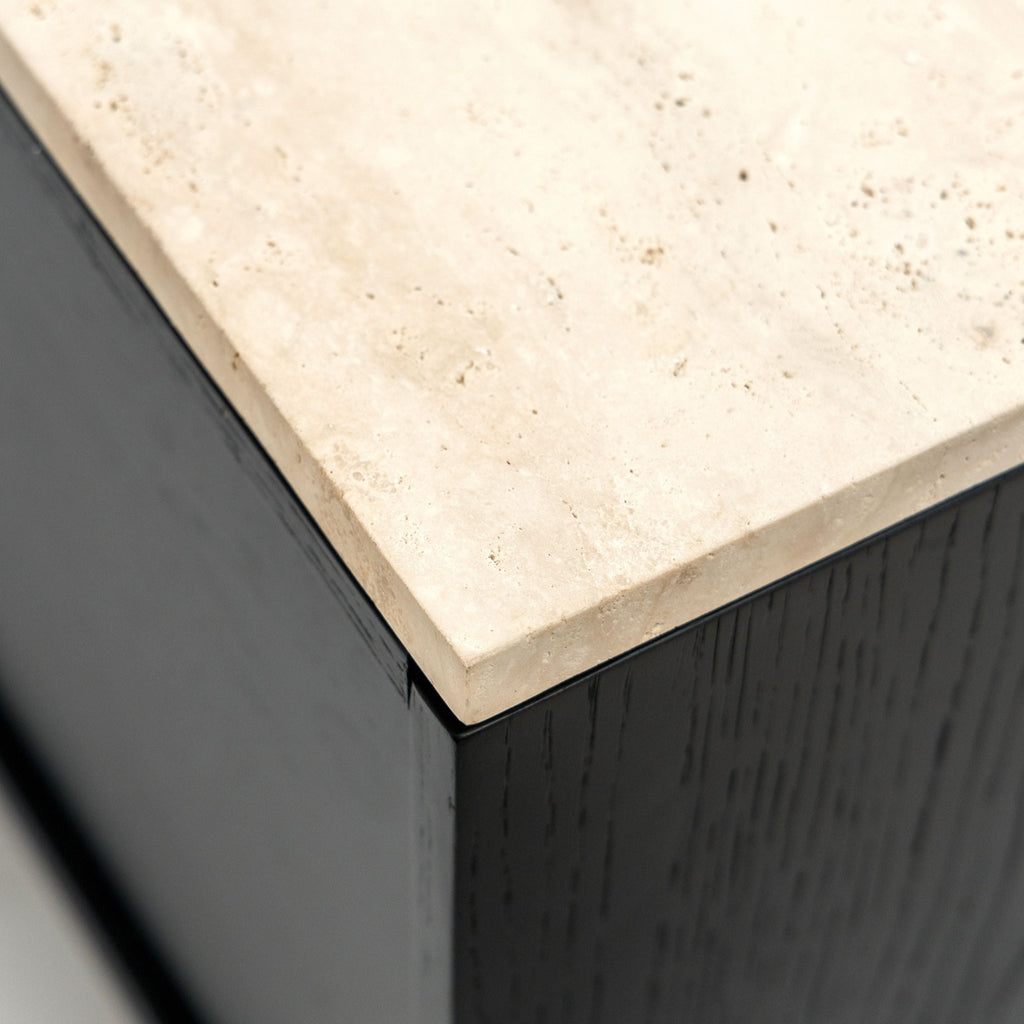 Yorke 220 Entertainment Unit - Black Oak & Travertine - TV and Entertainment Units Tolv Loom Collection Dubai