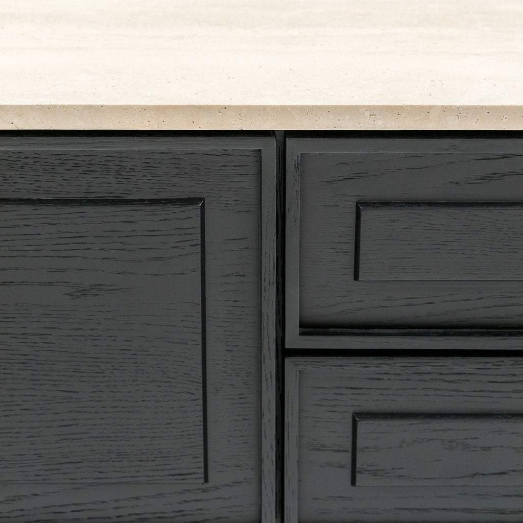 Yorke 220 Entertainment Unit - Black Oak & Travertine - TV and Entertainment Units Tolv Loom Collection Dubai