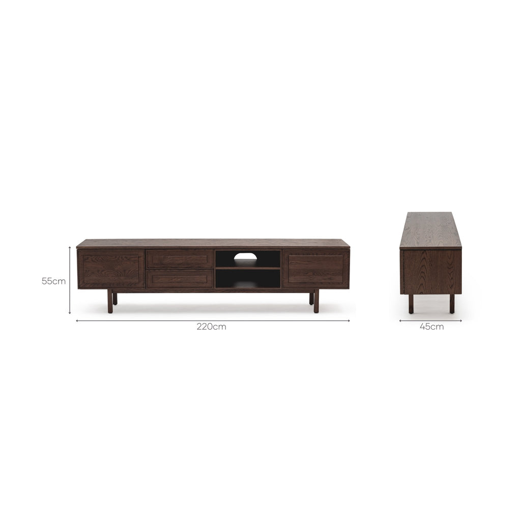 Yorke 220 Entertainment Unit - Espresso Oak - Loom Collection