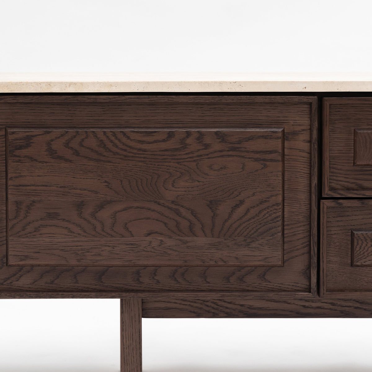 Yorke 220 Entertainment Unit - Espresso Oak & Travertine