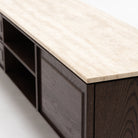 Yorke 220 Entertainment Unit - Espresso Oak & Travertine