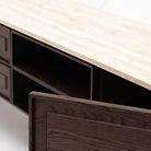 Yorke 220 Entertainment Unit - Espresso Oak & Travertine