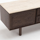 Yorke 220 Entertainment Unit - Espresso Oak & Travertine