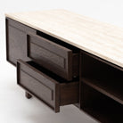 Yorke 220 Entertainment Unit - Espresso Oak & Travertine