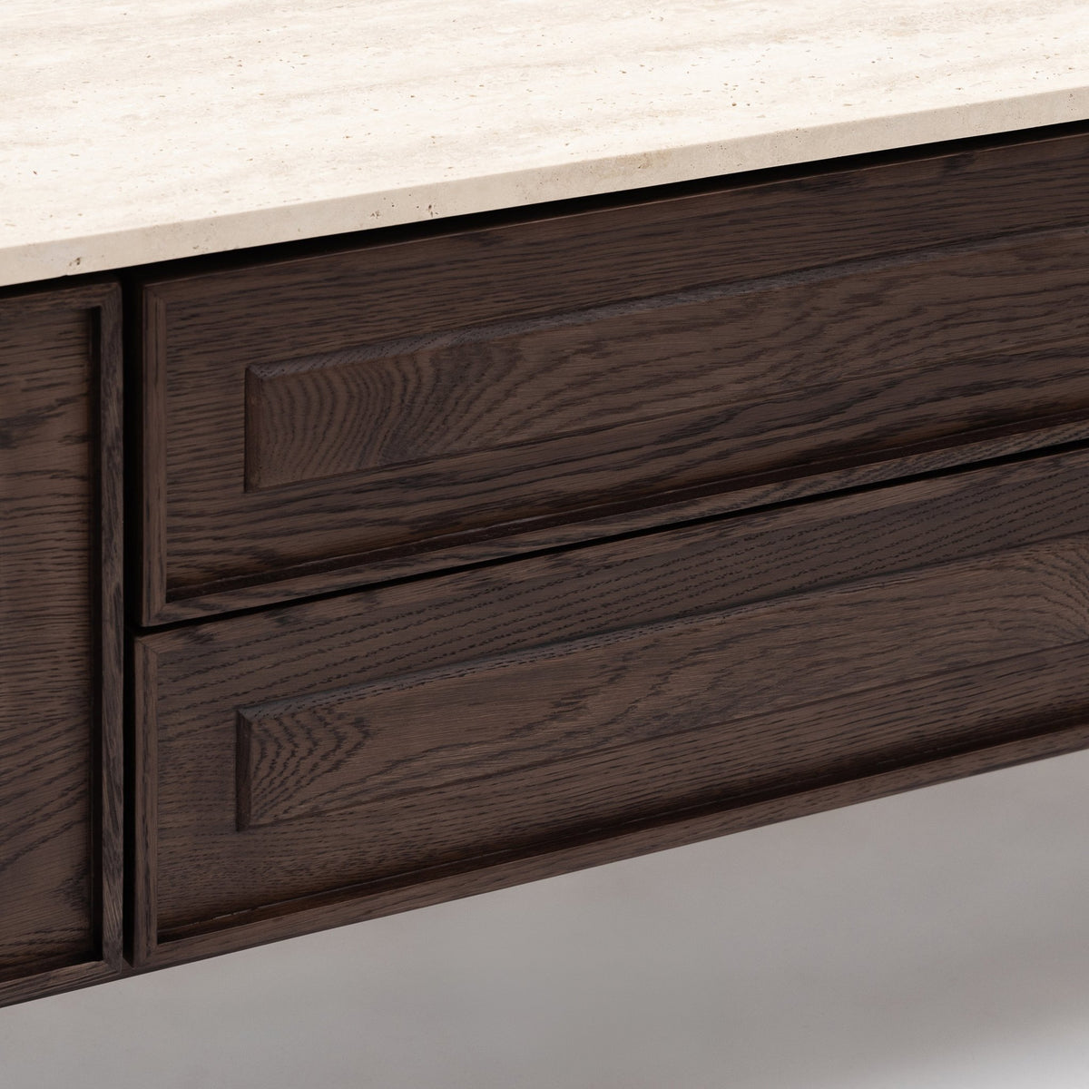 Yorke 220 Entertainment Unit - Espresso Oak & Travertine