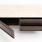 Yorke 220 Entertainment Unit - Espresso Oak & Travertine