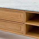 Yorke 220 Entertainment Unit - Light Oak & Bianca Carrara - TV and Entertainment Units Tolv Loom Collection Dubai