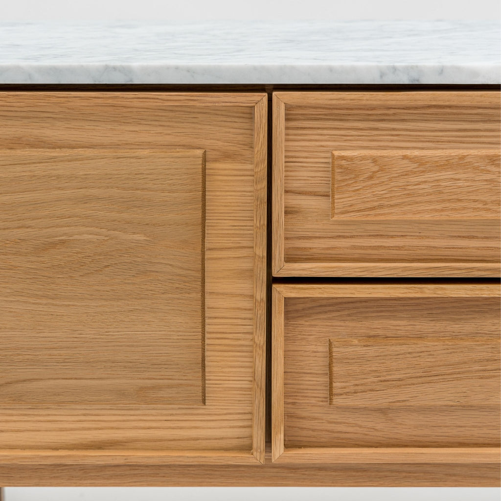 Yorke 220 Entertainment Unit - Light Oak & Bianca Carrara - TV and Entertainment Units Tolv Loom Collection Dubai