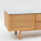 Yorke 220 Entertainment Unit - Light Oak & Bianca Carrara - TV and Entertainment Units Tolv Loom Collection Dubai