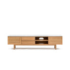 Yorke 220 Entertainment Unit - Light Oak & Bianca Carrara - TV and Entertainment Units Tolv Loom Collection Dubai