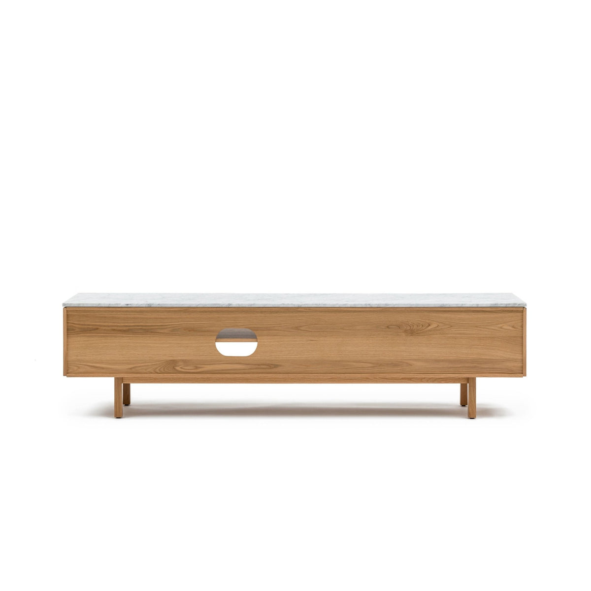 Yorke 220 Entertainment Unit - Light Oak & Bianca Carrara - TV and Entertainment Units Tolv Loom Collection Dubai
