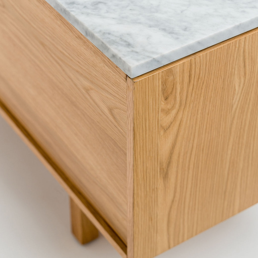 Yorke 220 Entertainment Unit - Light Oak & Bianca Carrara - TV and Entertainment Units Tolv Loom Collection Dubai