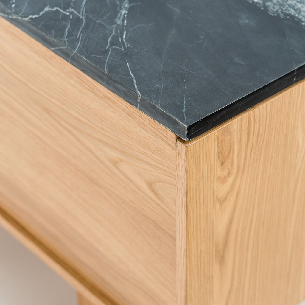 Yorke 220 Entertainment Unit - Light Oak & Nero Perlato - TV and Entertainment Units Tolv Loom Collection Dubai