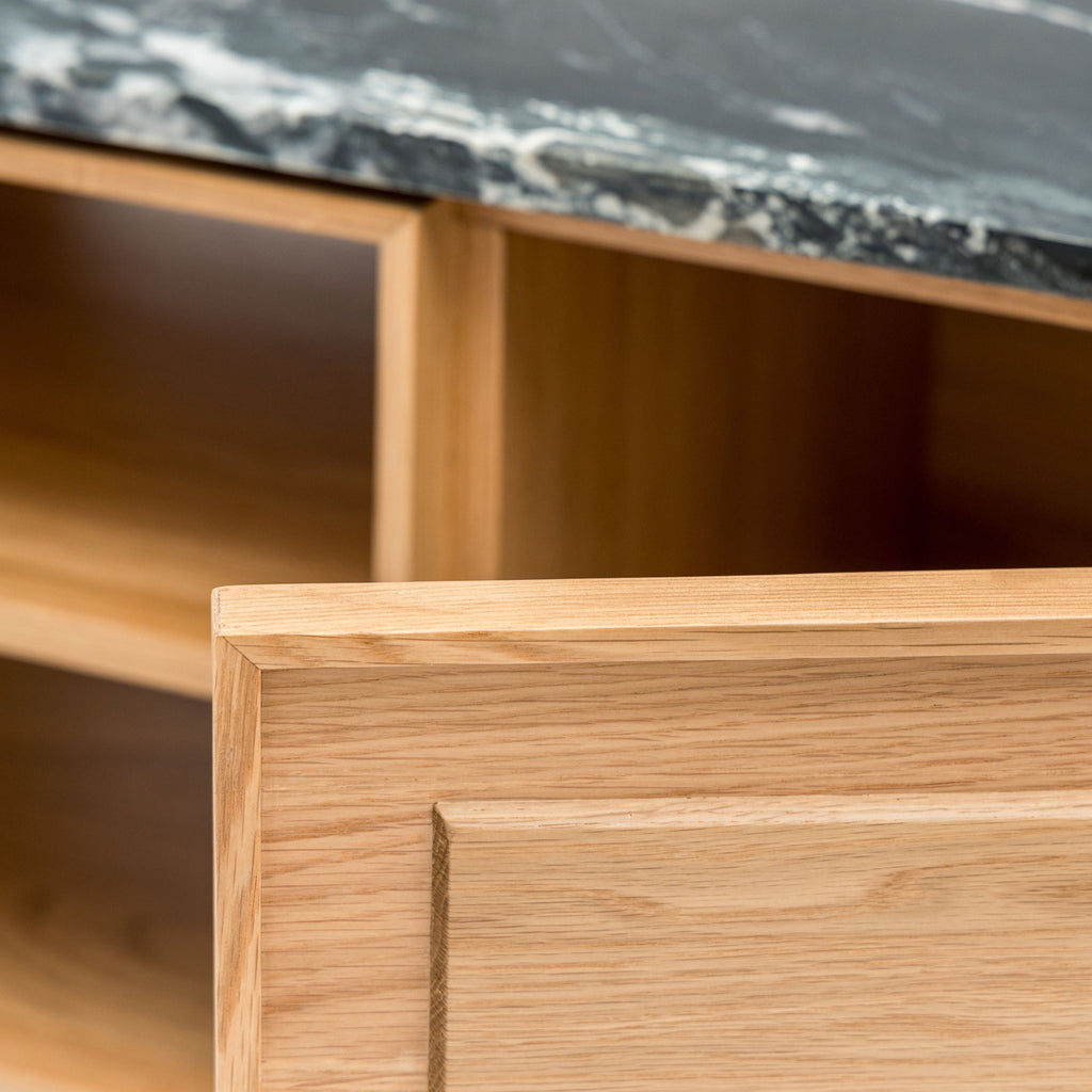 Yorke 220 Entertainment Unit - Light Oak & Nero Perlato - TV and Entertainment Units Tolv Loom Collection Dubai