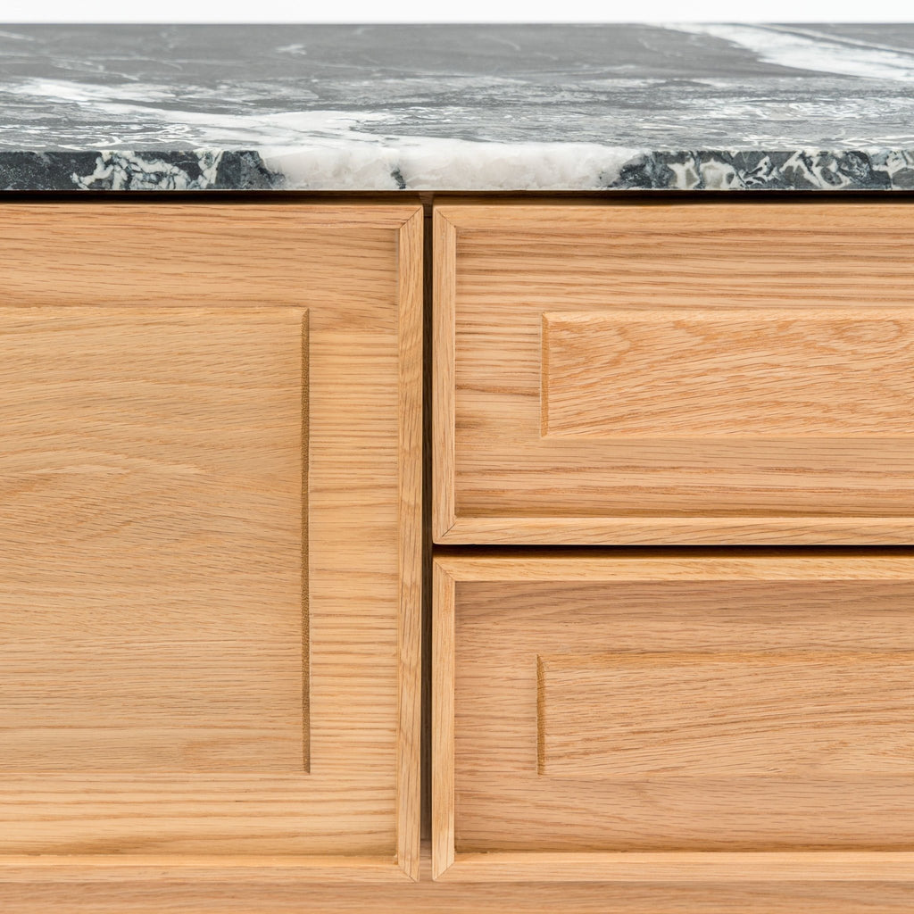 Yorke 220 Entertainment Unit - Light Oak & Nero Perlato - TV and Entertainment Units Tolv Loom Collection Dubai