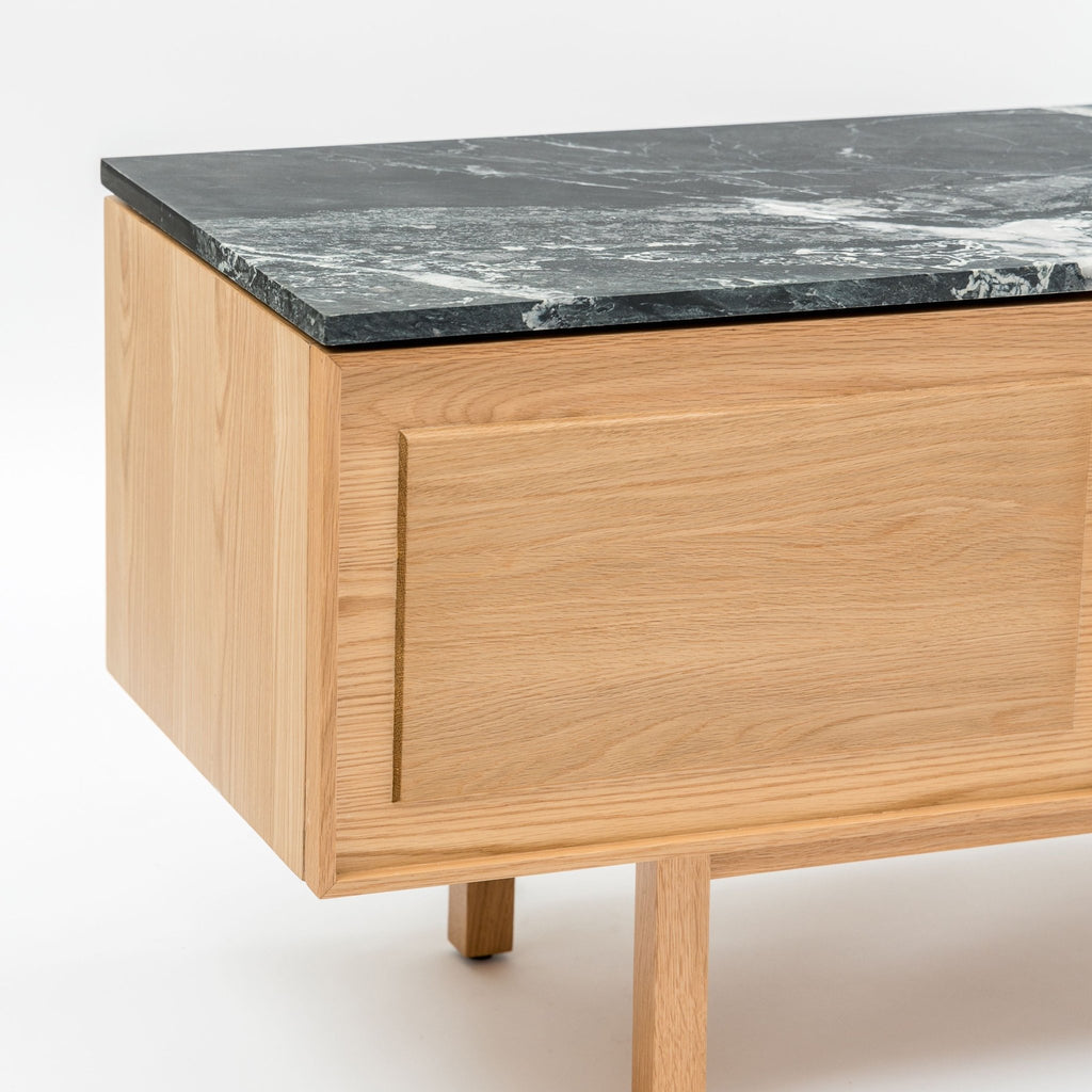 Yorke 220 Entertainment Unit - Light Oak & Nero Perlato - TV and Entertainment Units Tolv Loom Collection Dubai