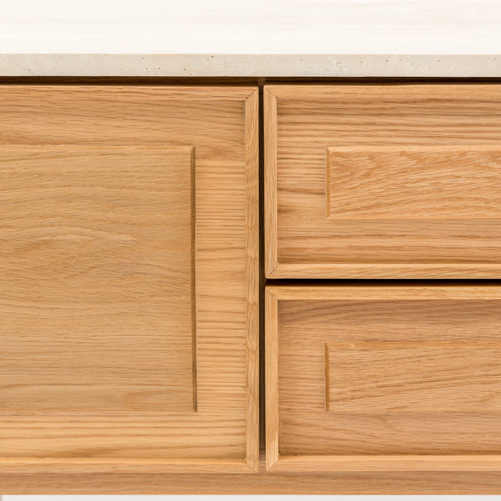 Yorke 220 Entertainment Unit - Light Oak & Travertine - TV and Entertainment Units Tolv Loom Collection Dubai