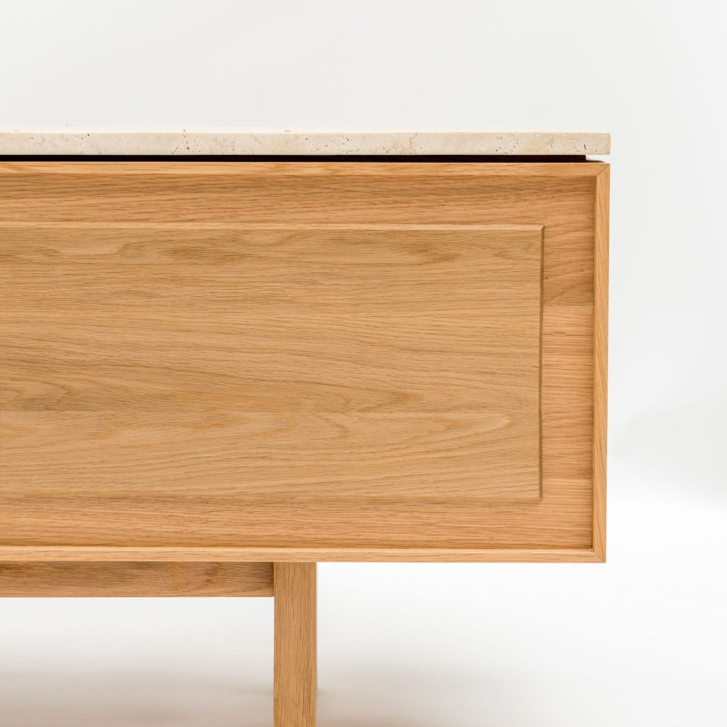 Yorke 220 Entertainment Unit - Light Oak & Travertine - TV and Entertainment Units Tolv Loom Collection Dubai