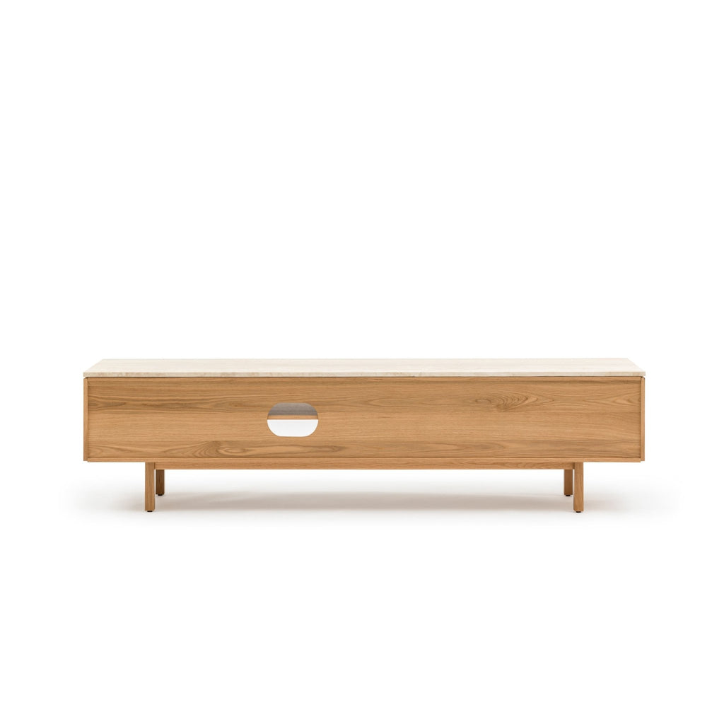 Yorke 220 Entertainment Unit - Light Oak & Travertine - TV and Entertainment Units Tolv Loom Collection Dubai