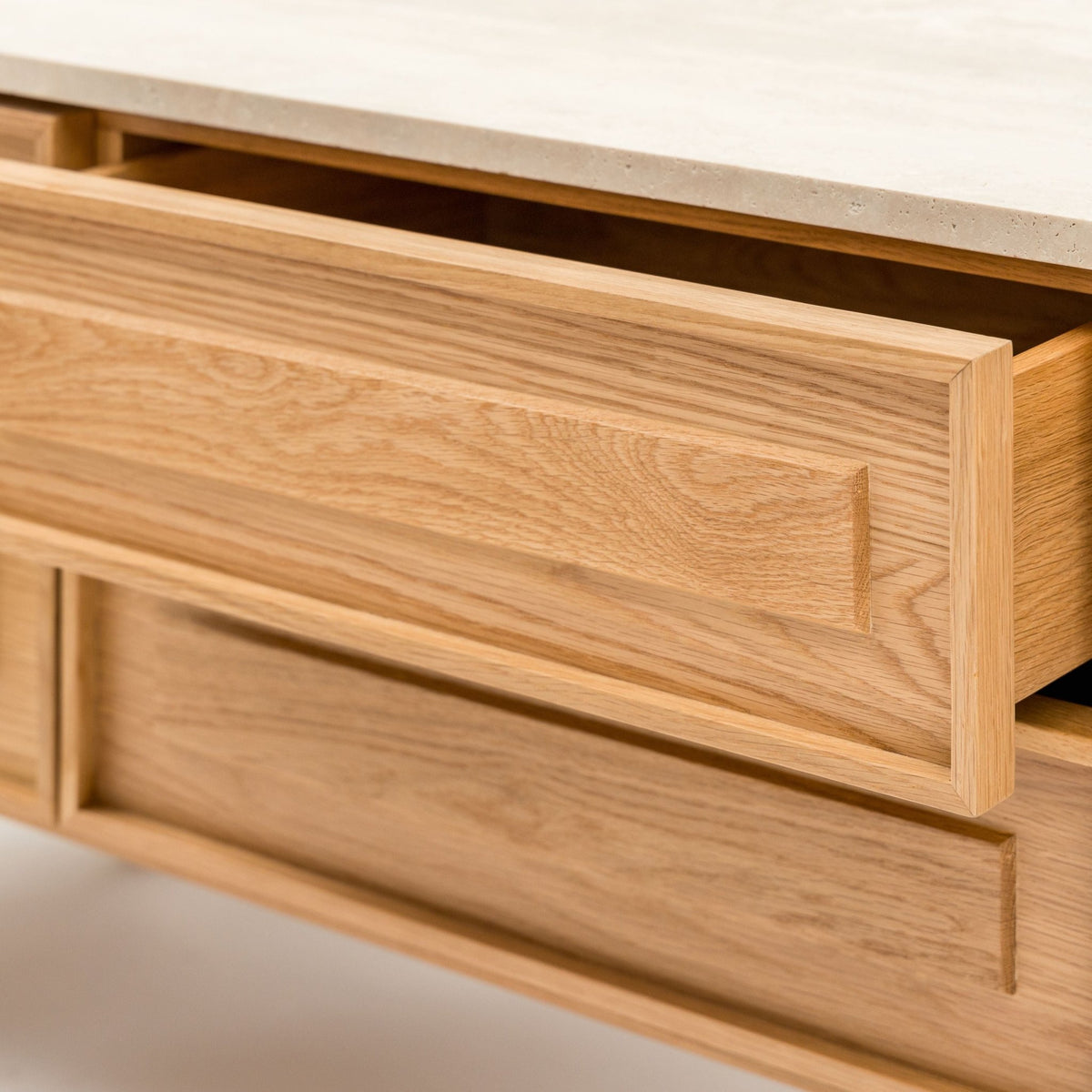 Yorke 220 Entertainment Unit - Light Oak & Travertine - TV and Entertainment Units Tolv Loom Collection Dubai