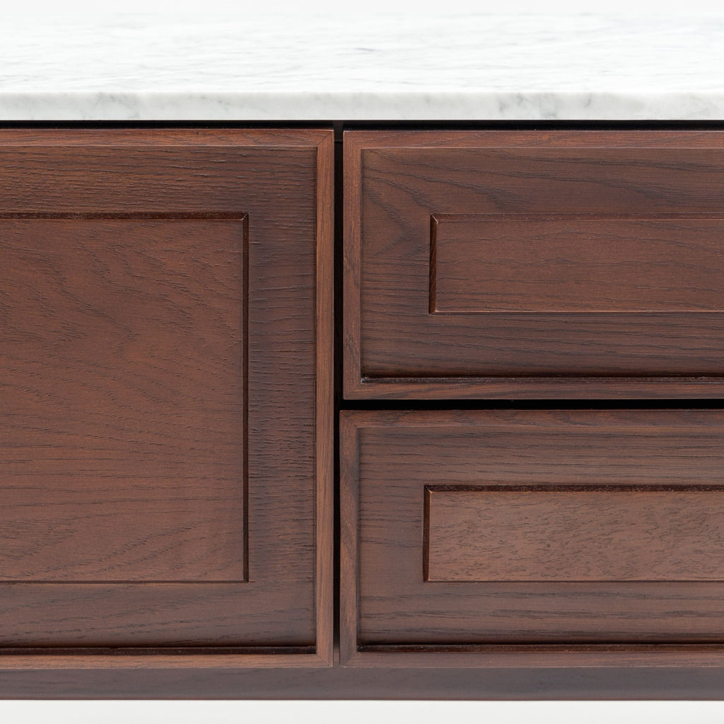 Yorke 220 Entertainment Unit - Smoked Oak & Bianca Carrara - TV and Entertainment Units Tolv Loom Collection Dubai