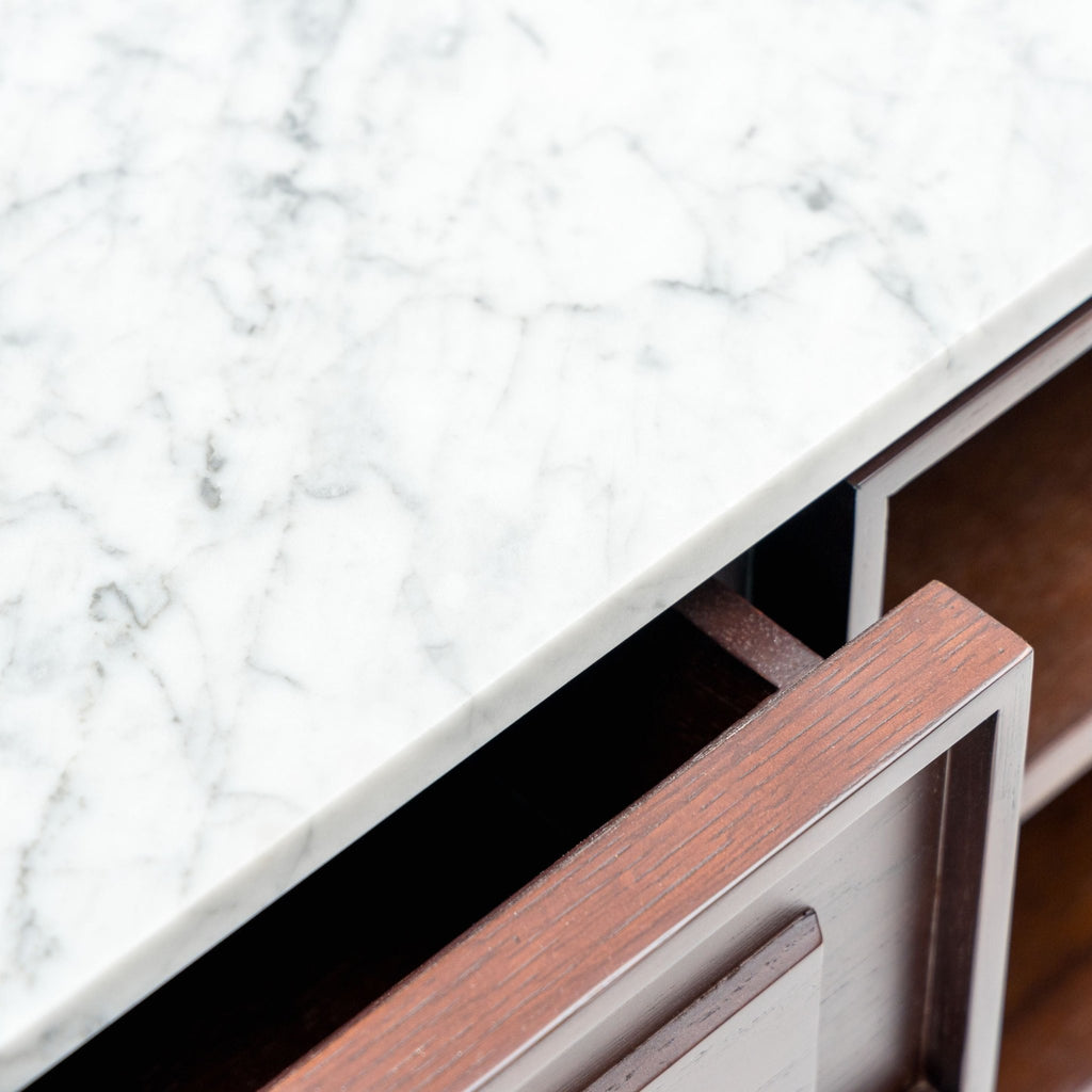 Yorke 220 Entertainment Unit - Smoked Oak & Bianca Carrara - TV and Entertainment Units Tolv Loom Collection Dubai