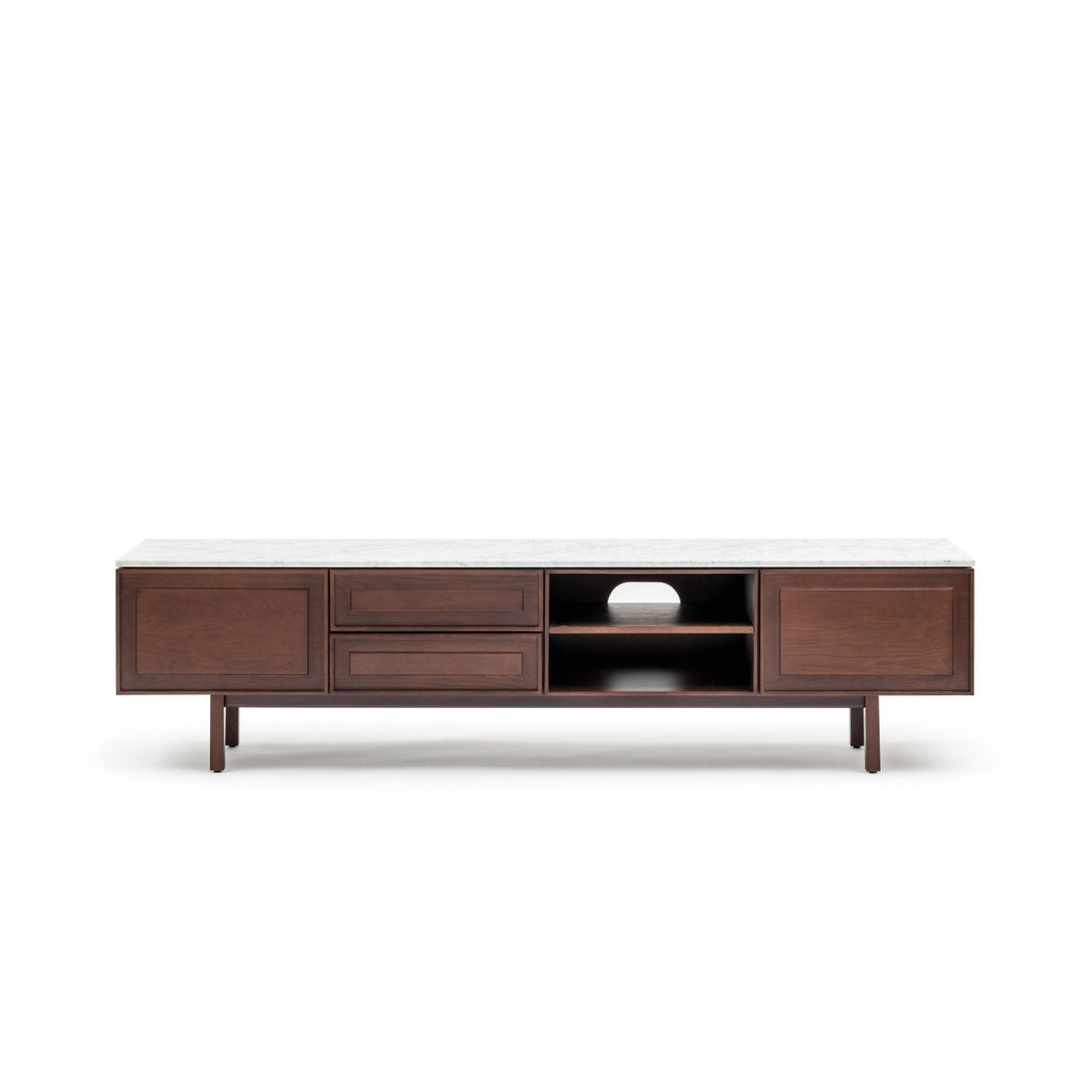 Yorke 220 Entertainment Unit - Smoked Oak & Bianca Carrara - TV and Entertainment Units Tolv Loom Collection Dubai