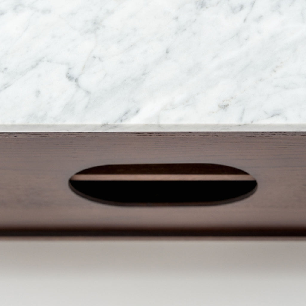 Yorke 220 Entertainment Unit - Smoked Oak & Bianca Carrara - TV and Entertainment Units Tolv Loom Collection Dubai