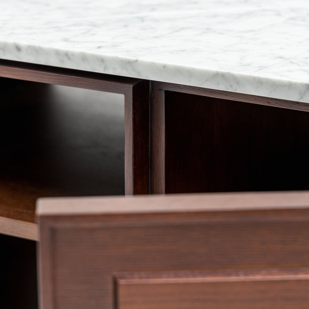 Yorke 220 Entertainment Unit - Smoked Oak & Bianca Carrara - TV and Entertainment Units Tolv Loom Collection Dubai