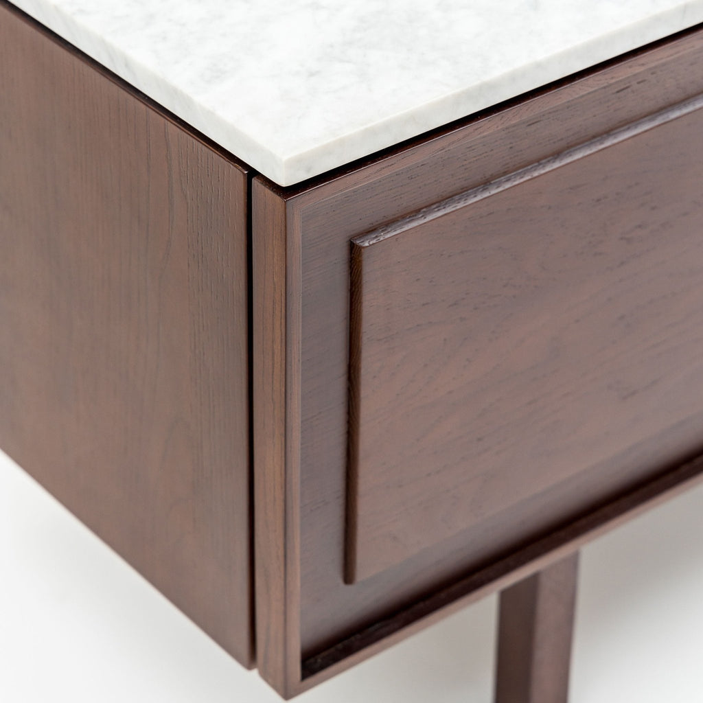 Yorke 220 Entertainment Unit - Smoked Oak & Bianca Carrara - TV and Entertainment Units Tolv Loom Collection Dubai