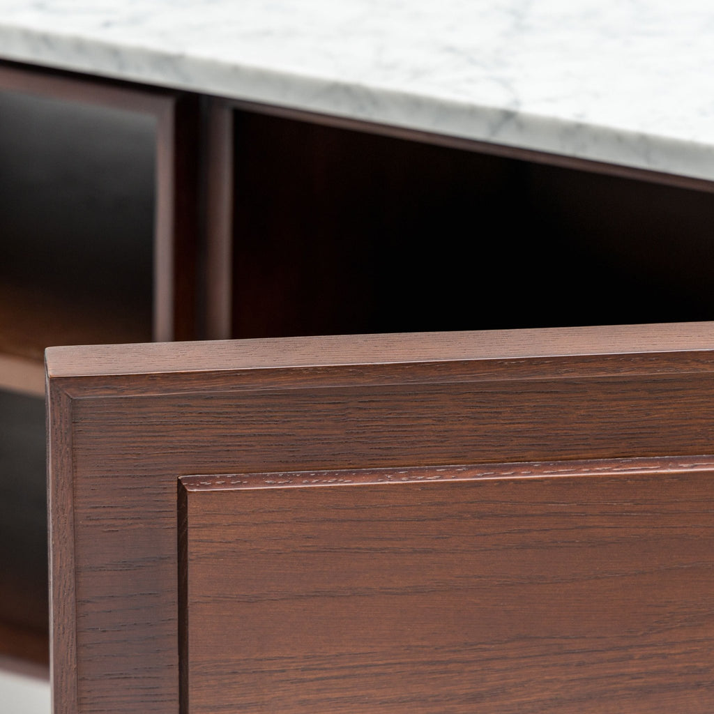 Yorke 220 Entertainment Unit - Smoked Oak & Bianca Carrara - TV and Entertainment Units Tolv Loom Collection Dubai