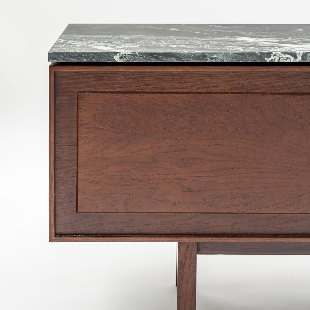 Yorke 220 Entertainment Unit - Smoked Oak & Nero Perlato - TV and Entertainment Units Tolv Loom Collection Dubai