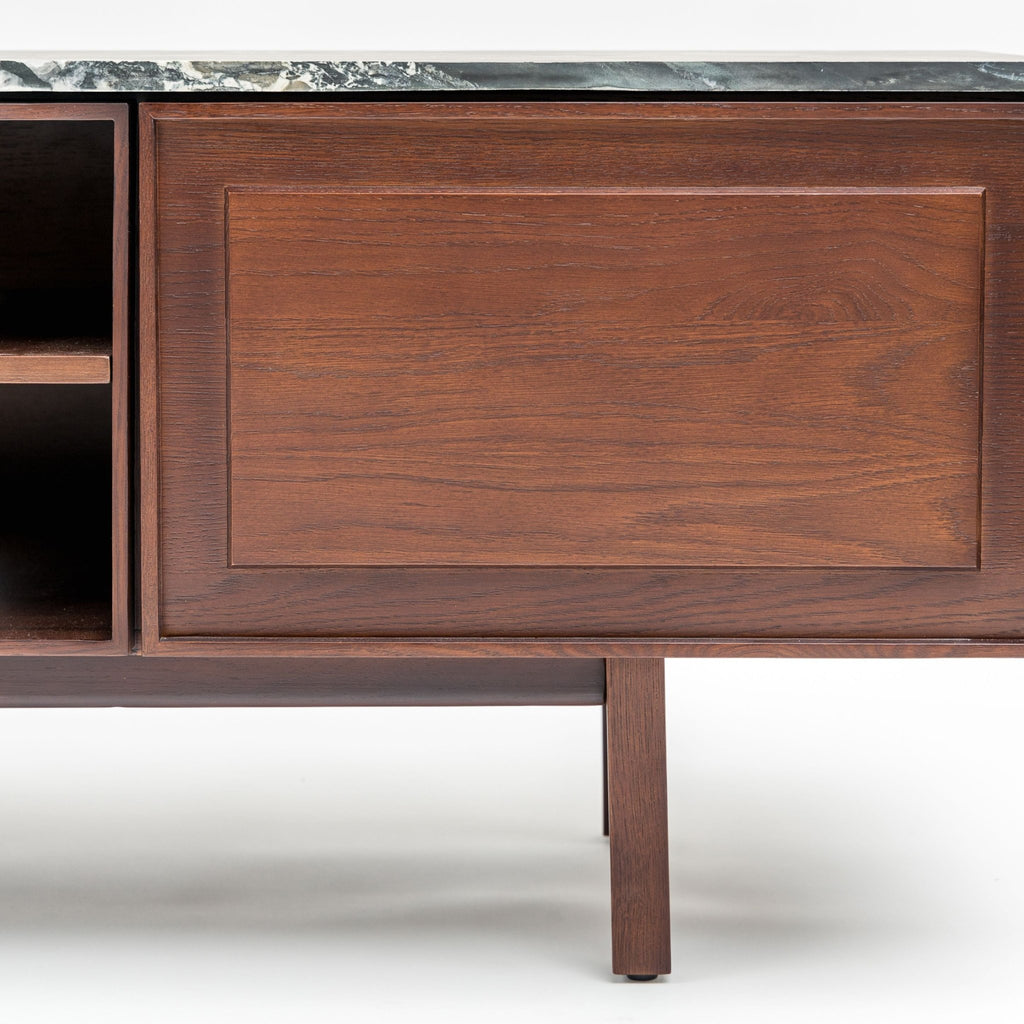 Yorke 220 Entertainment Unit - Smoked Oak & Nero Perlato - TV and Entertainment Units Tolv Loom Collection Dubai