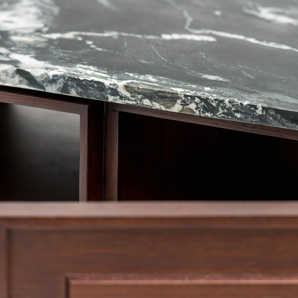 Yorke 220 Entertainment Unit - Smoked Oak & Nero Perlato - TV and Entertainment Units Tolv Loom Collection Dubai