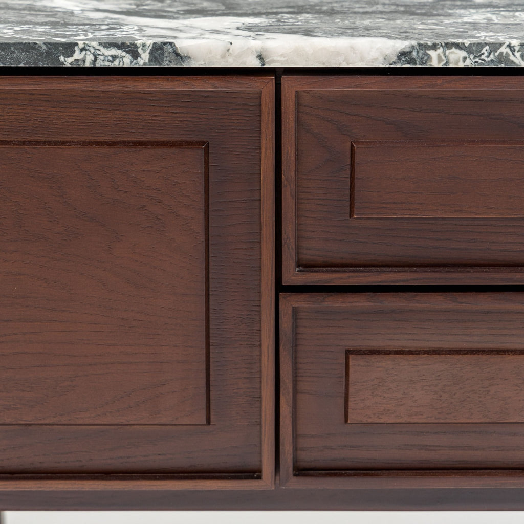 Yorke 220 Entertainment Unit - Smoked Oak & Nero Perlato - TV and Entertainment Units Tolv Loom Collection Dubai