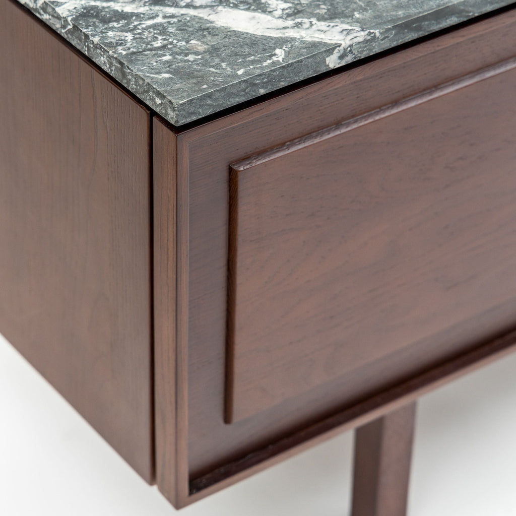 Yorke 220 Entertainment Unit - Smoked Oak & Nero Perlato - TV and Entertainment Units Tolv Loom Collection Dubai